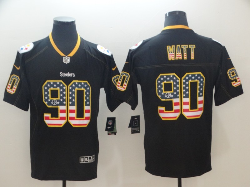 Men's Pittsburgh Steelers T.J. Watt #90 Black Authentic Jersey